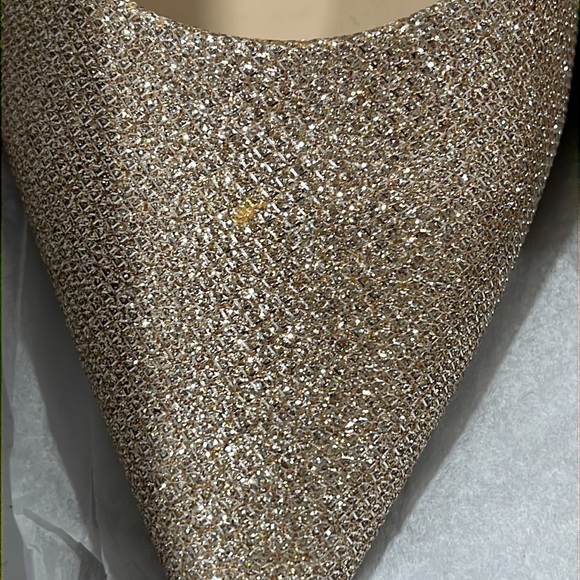 Boston Proper Womens 10 Glitter Gold Pointed Toe Heels - Picture 10 of 11